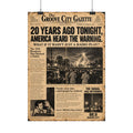 The Signal Has Returned 1958 War of the Worlds inspired vintage newspaper poster by Groove City Gazette