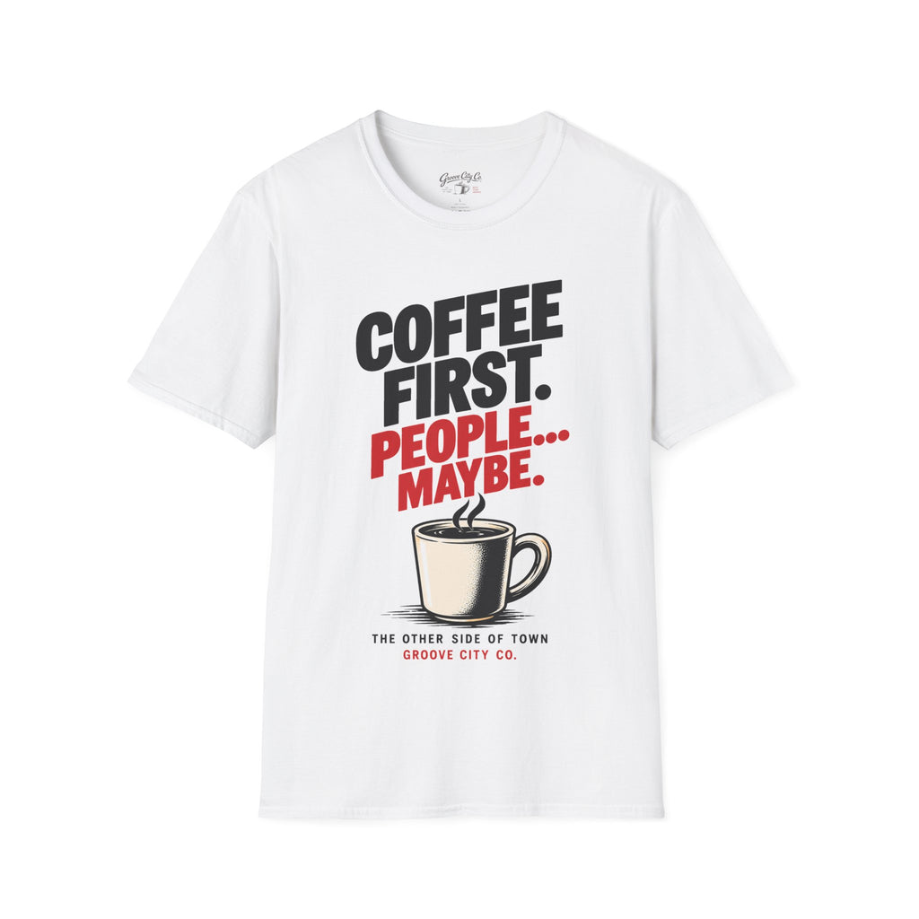 Coffee First, People Maybe – Retro Graphic Tee
